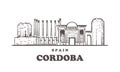 Cordoba sketch skyline. Cordoba, Spain hand drawn vector illustration Royalty Free Stock Photo