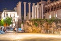 Cordoba, Spain - April 11, 2023: Tourists along the city streets at night Royalty Free Stock Photo