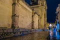 Urban night scene, view of streets in the old town of Cordoba, Spain Royalty Free Stock Photo