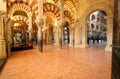 Cordoba Spain. Interior of Mezquita or mosque.