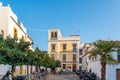 Cordoba, Spain - January 9, 2020: Street View. Orange trees on a city street