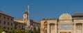 Cordoba, Spain - January 9, 2020: View of the monument Puerta del Puente, Andalusia. Isolated on blue background Royalty Free Stock Photo