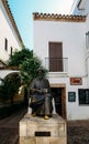 Bronze statue of Maimonides, 1135 - 1204, Jewish rabbi, physician and philosopher in Al Andalus. Jewish quarter in