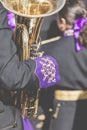 CORDOBA - SPAIN - JUNE 10, 2016 :Trombones playing in a big band