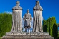 CORDOBA, SPAIN - NOVEMBER 5, 2017: Statue of Christian kings Ferdinand and Isabella and Christopher Columbus in Alcazar de los Royalty Free Stock Photo