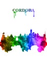 Cordoba Spain skyline Portrait Rainbow Royalty Free Stock Photo