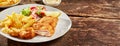 Cordon bleu chicken with french fries Royalty Free Stock Photo