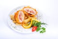 Cordon bleu with chips Royalty Free Stock Photo