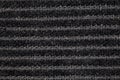 Corduroy black fabric with furrows horizontally, background wallpaper, uniform texture pattern Royalty Free Stock Photo