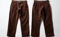 Corduroy Trousers Showcased on White -Generative Ai