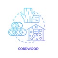 Cordwood blue gradient concept icon Royalty Free Stock Photo