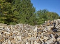 Cordwood stacked for sale Royalty Free Stock Photo