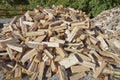 Cordwood piled for sale Royalty Free Stock Photo