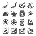 Cordyceps icon set Royalty Free Stock Photo