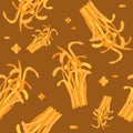 `Cordyceps` mushroom seamless background,vector illustration.