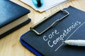 Core competencies list on the black page Royalty Free Stock Photo