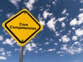 core competencies traffic sign on blue sky