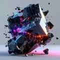 Digital Network on Exploding Crystal Royalty Free Stock Photo