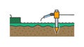 Core Drilling Soil Sampling: Geological Survey Earth Science Vector, vector design Generative AI Royalty Free Stock Photo