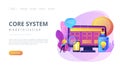 Core system development concept landing page.