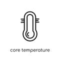 Core temperature icon. Trendy modern flat linear vector Core temperature icon on white background from thin line sauna collection