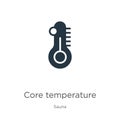 Core temperature icon vector. Trendy flat core temperature icon from sauna collection isolated on white background. Vector