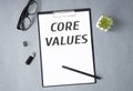 Core value text concept write Royalty Free Stock Photo