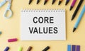 Core value text concept write Royalty Free Stock Photo