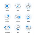 Company Core Value Icons - A Set of High-Quality Hand drawn Style Icons.