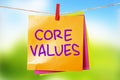 Core Values, business ethics motivational inspirational quotes Royalty Free Stock Photo