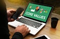 CORE VALUES , Business, Internet and technology CORE VALUES con Royalty Free Stock Photo