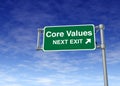 Core values business road sign symbol Royalty Free Stock Photo