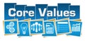 Core Values Business Symbols Blue Squares Stripes Royalty Free Stock Photo