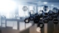 Core values concept on virtual screen. Business and finance solutions Royalty Free Stock Photo