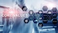 Core values concept on virtual screen. Business and finance solutions. Royalty Free Stock Photo