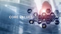 Core values concept on virtual screen. Business and finance solutions. Royalty Free Stock Photo