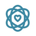 Core Values Icon with Ovals & Heart to signify common belief system Royalty Free Stock Photo