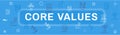 Core Values icon set & web header banner showing icons of core values