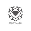 core values icon. Trendy core values logo concept on white background from General collection. Suitable for use on web apps, Royalty Free Stock Photo