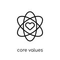 core values icon. Trendy modern flat linear vector core values i