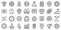 Core values icons set, outline style Royalty Free Stock Photo
