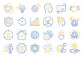 Core values line icons. Integrity, Target purpose and Strategy. Trust handshake, goal. Vector