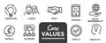 Core Values - Mission, integrity value icon set with vision, hon Royalty Free Stock Photo