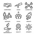 Core Values Outline / Line Icon Conveying Integrity - Purpose