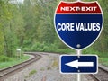 Core values road sign Royalty Free Stock Photo