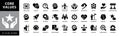 Core Values solid icon set. Vector graphic glyph style pictogram package