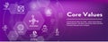 Core Values Web Header Banner image with Integrity, Mission, etc Royalty Free Stock Photo