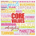 Core values word cloud collage, business concept background Royalty Free Stock Photo