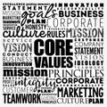 Core values word cloud collage, business concept background Royalty Free Stock Photo