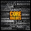 Core values word cloud collage Royalty Free Stock Photo